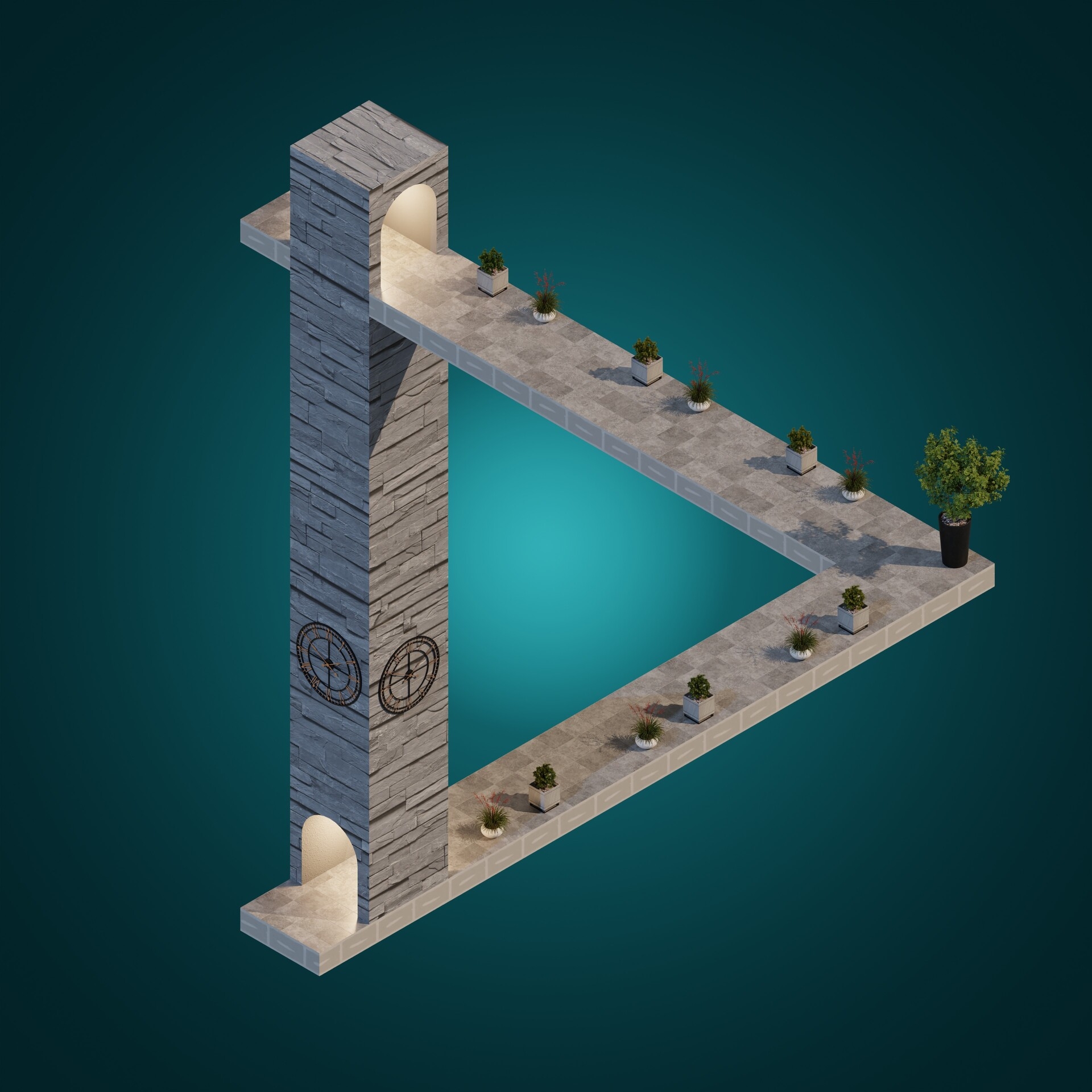 Optical illusion wall