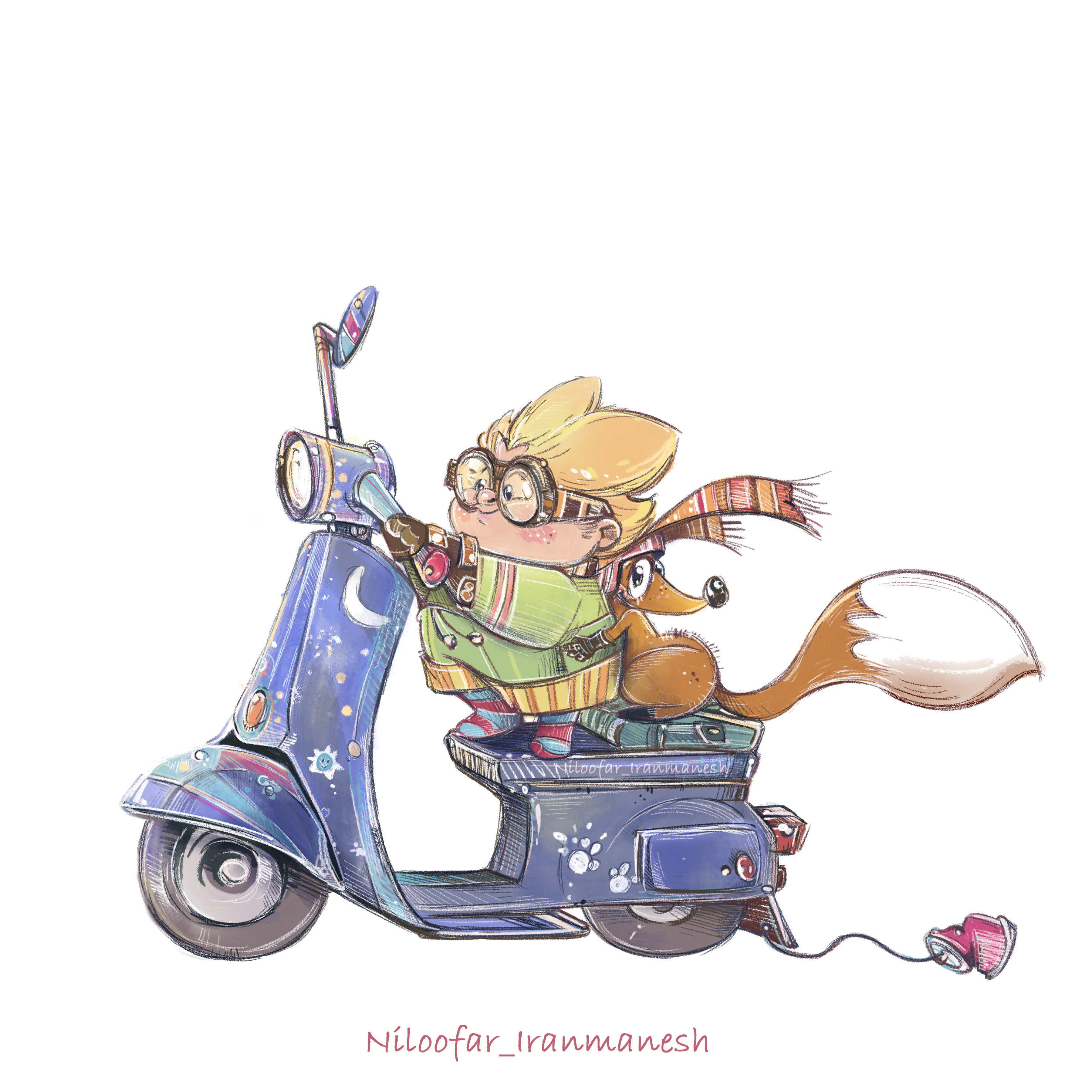 the little prince rides a vespa