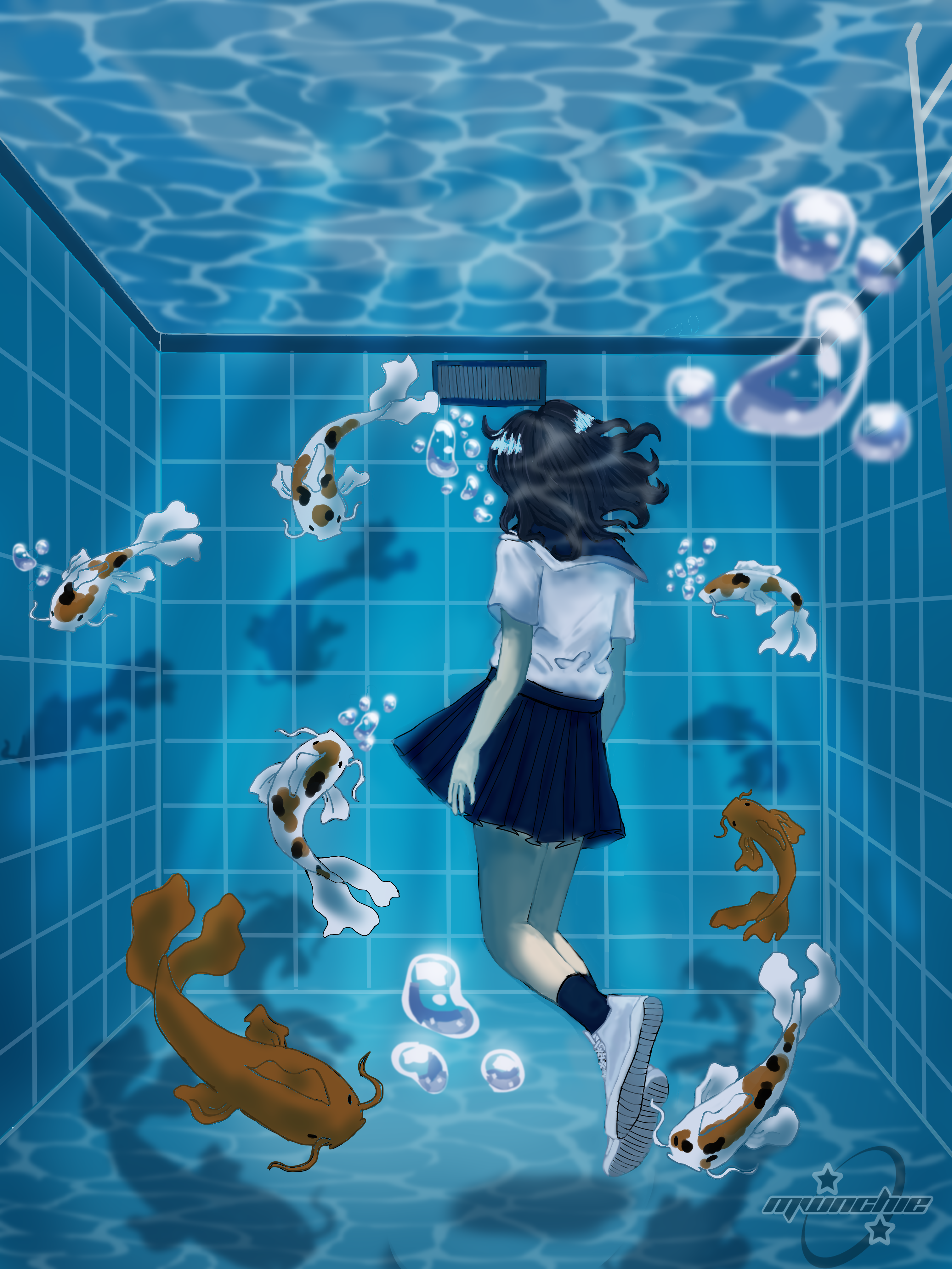 girl under the water