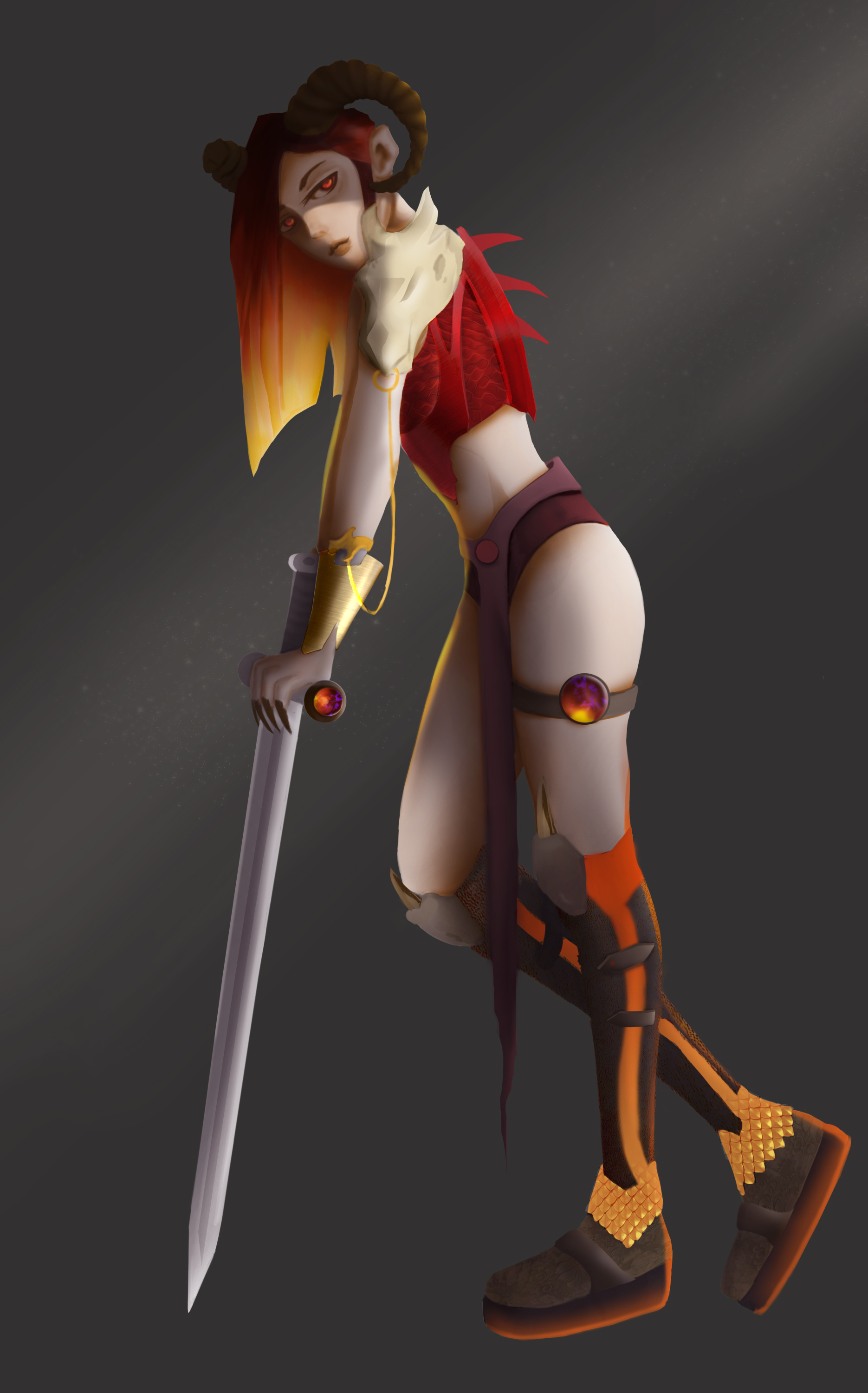 Demon girl with a sword