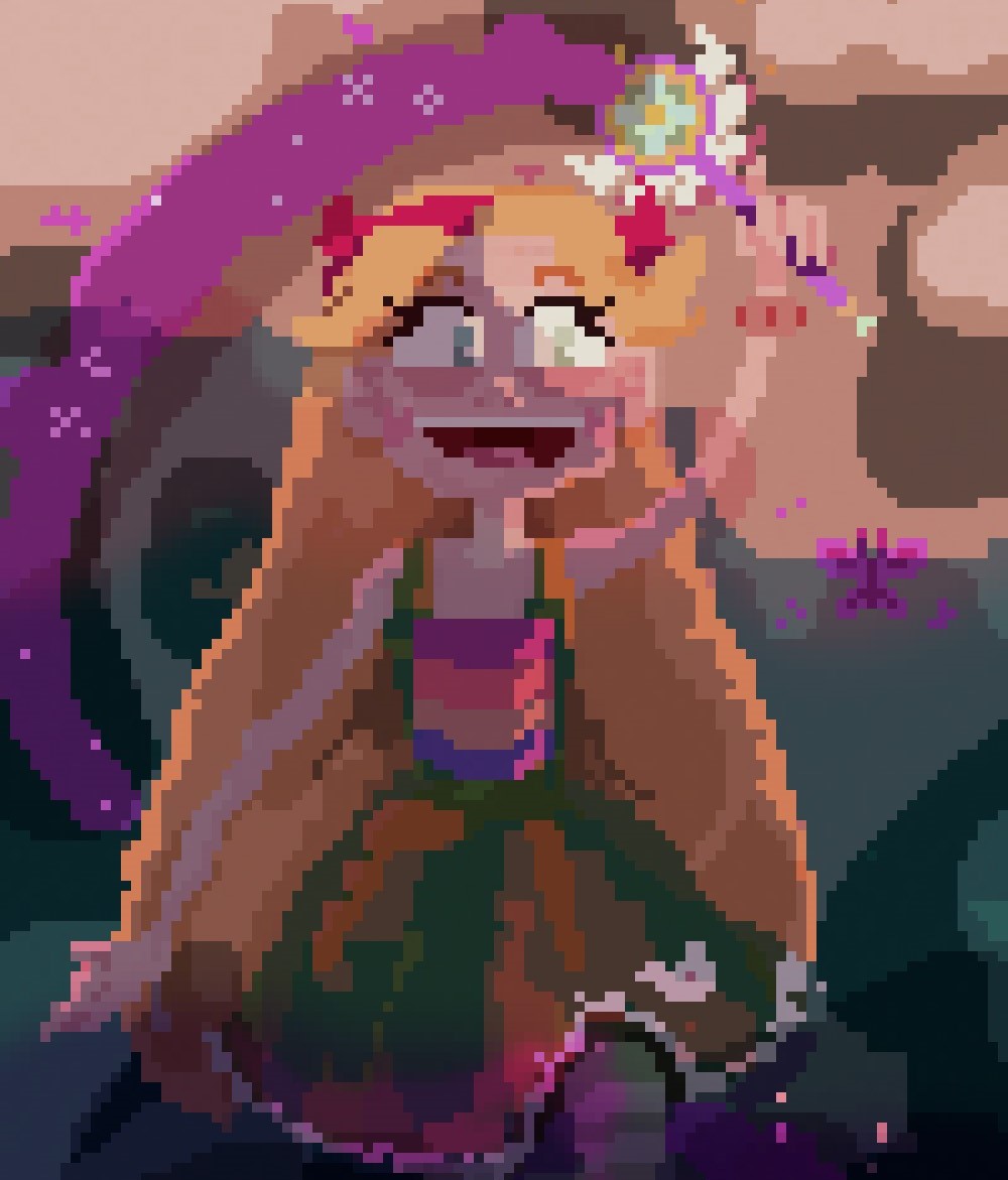 Pixel star girl
