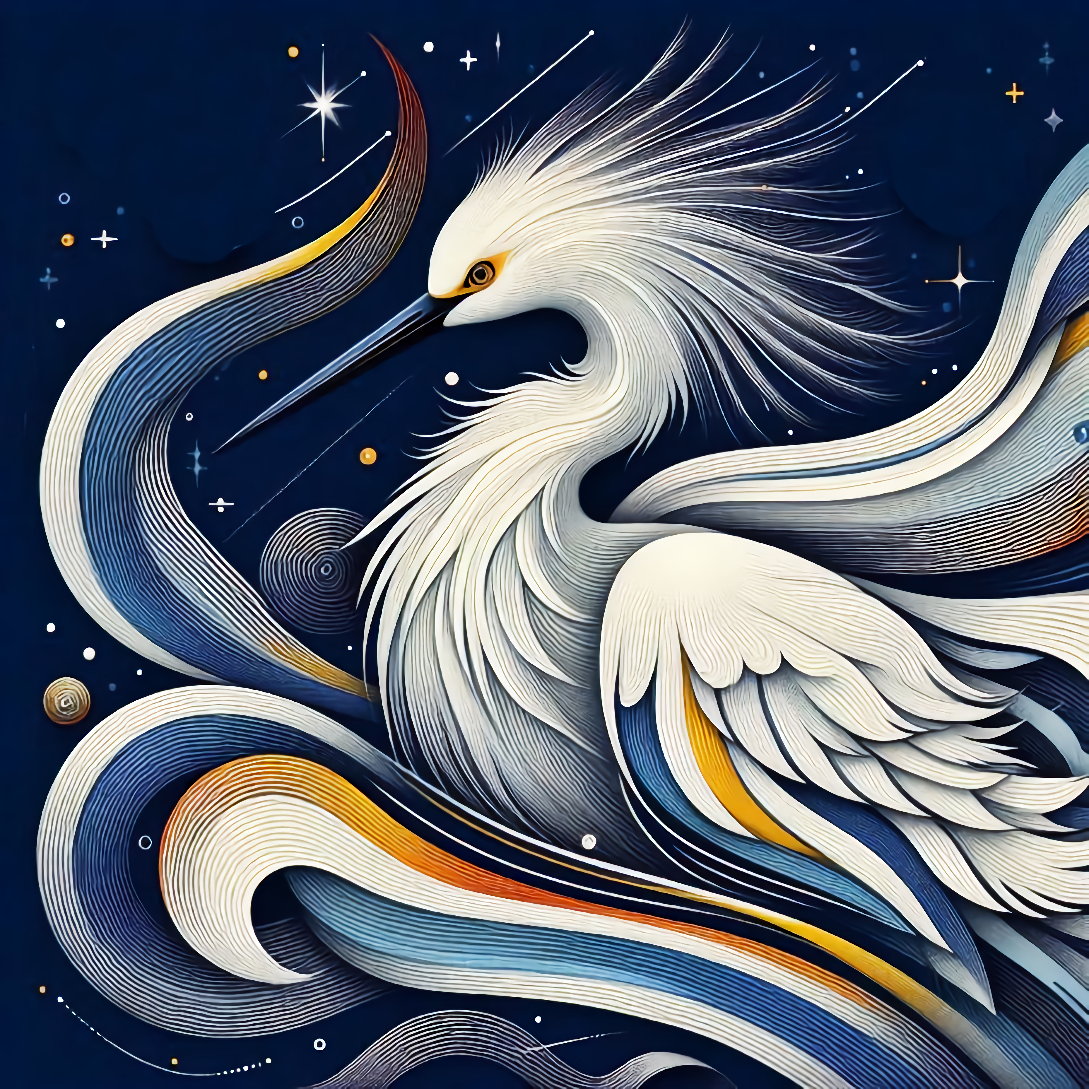 Heavenly White Egret