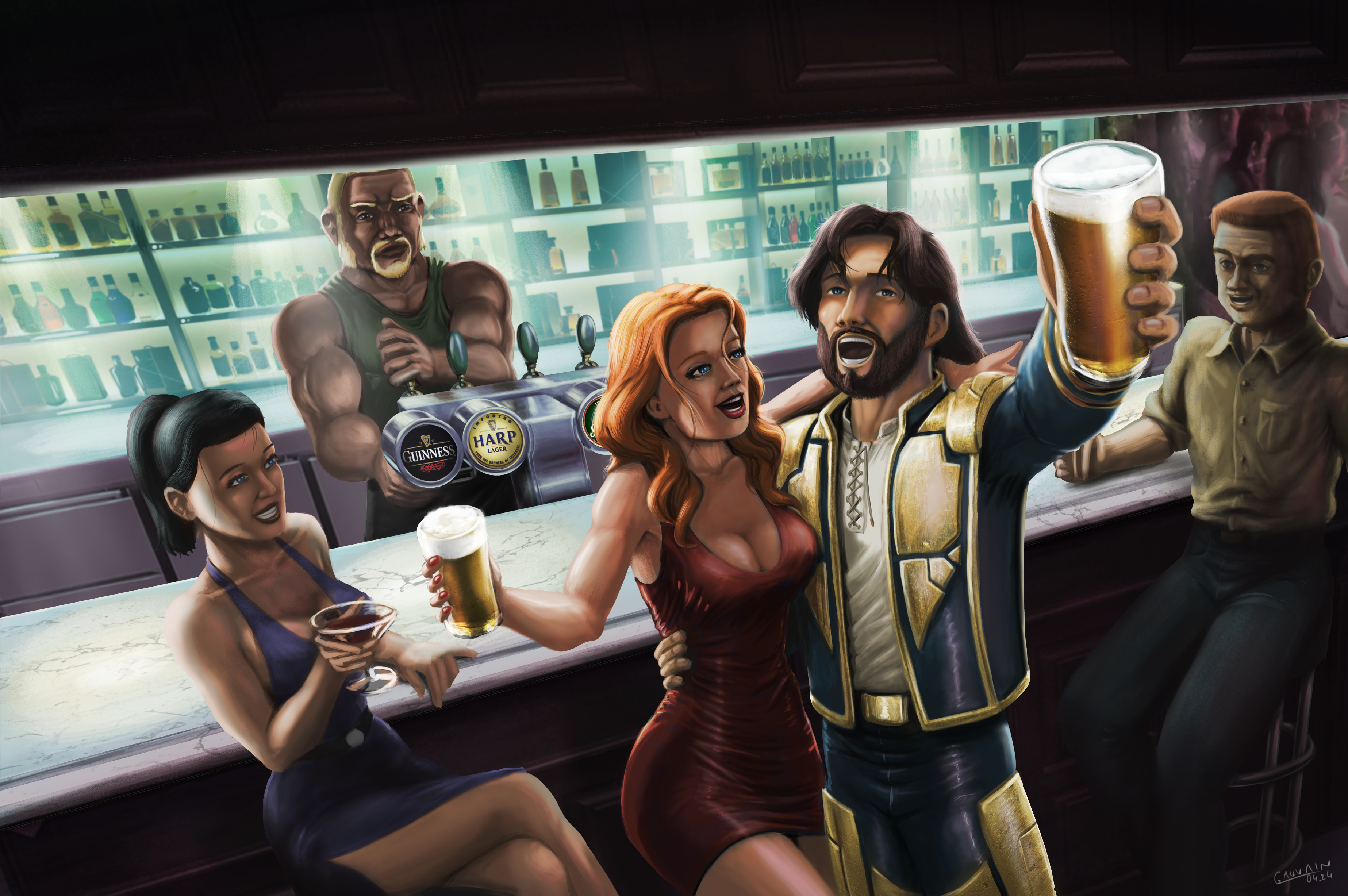 Richard Lionclaw, knight and artist in the pub