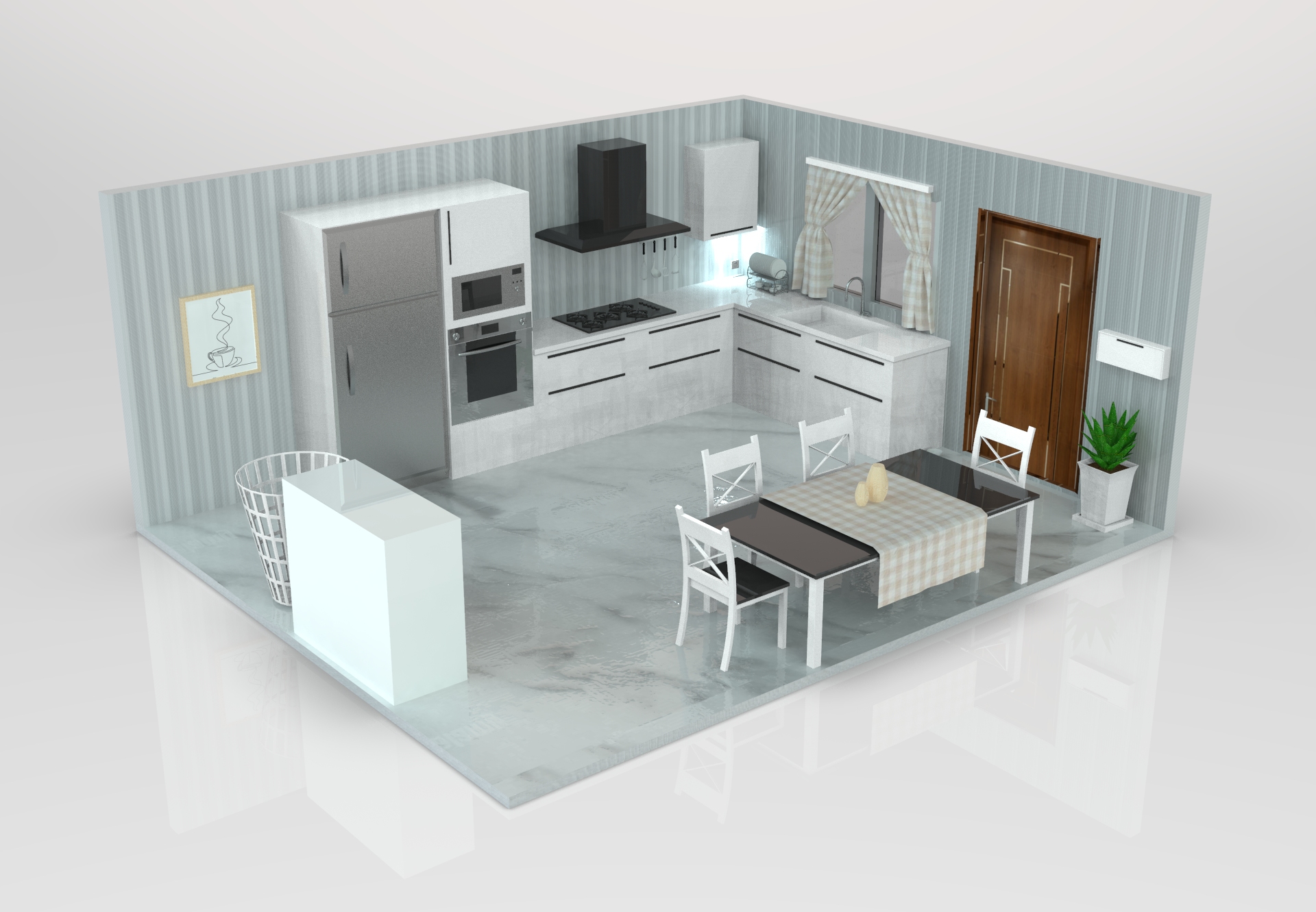 Elegant Modern Kitchen 3dmodel