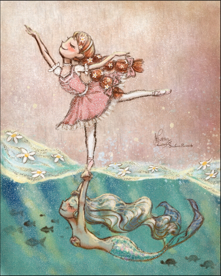 Mermaid dancing daisy girl